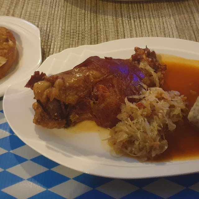 Pork Knuckle with Sauerkraut and Bread Dumplings