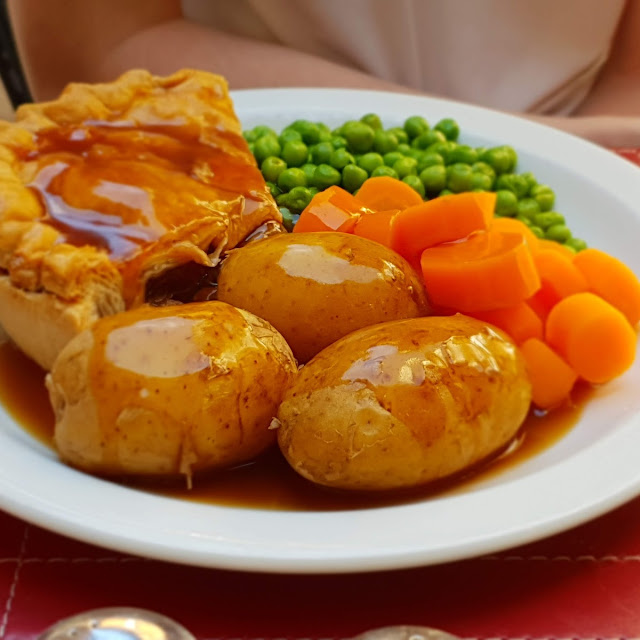 Steak Pie Potatoes and Vegetables