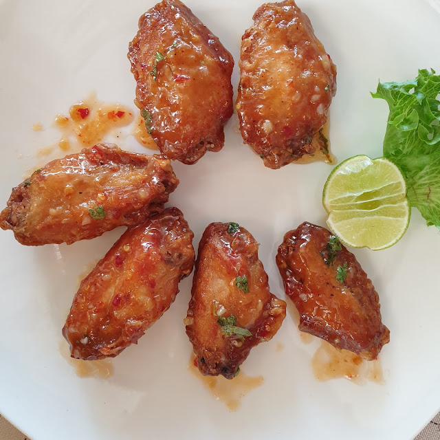 Glazed Chicken Wings with Chili Lime and Coriander