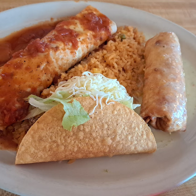 Enchilada Taco Chimichanga Plate