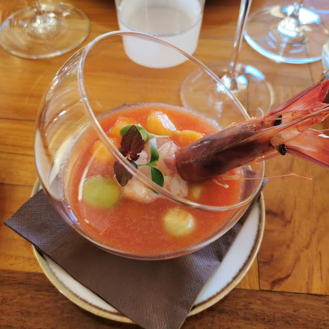 Gaspacho with Raw Shrimps