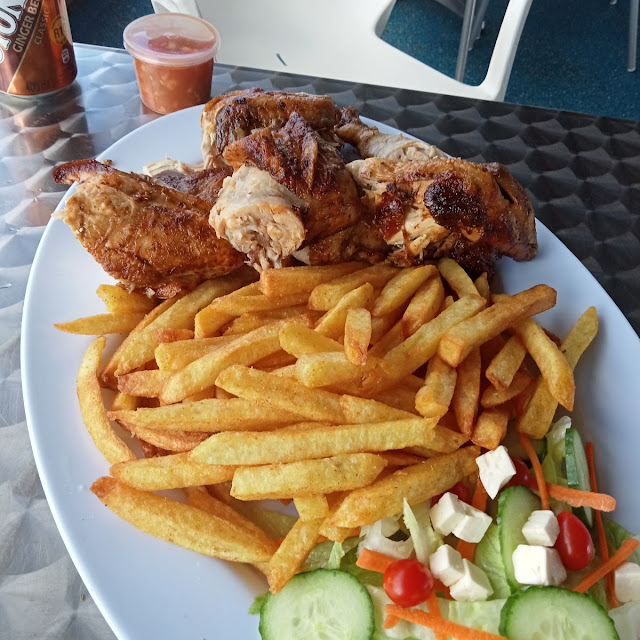 Quarter Chicken and Chips with Salad