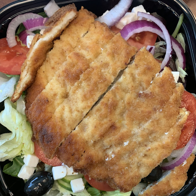 Greek Salad and Schnitzel