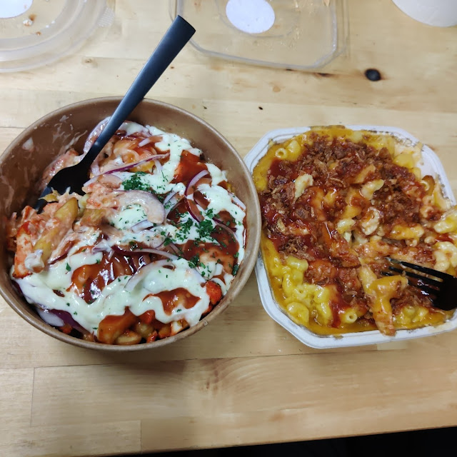 Chicken Loaded Fries and MEC and Cheese Loaded Fries
