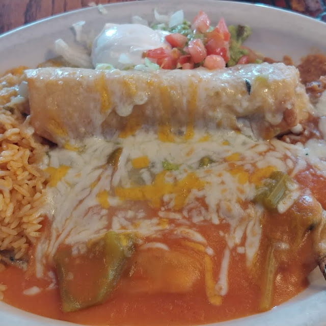 Beef Chimichanga and Chile Relleno Combo