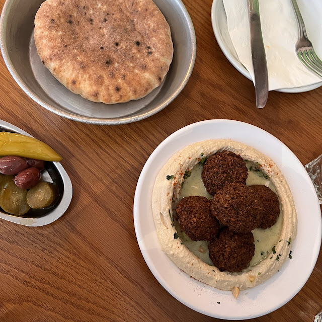 Hummus Falafel Pita Bread and Yogurt