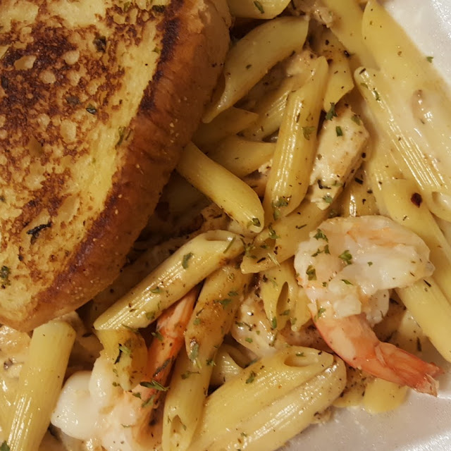Jerk Chicken and Shrimp Pasta