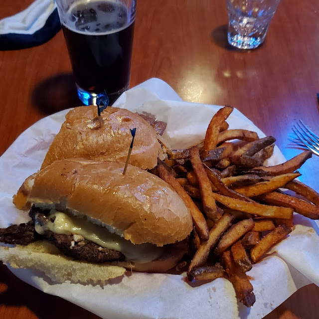 Cheese Burger Fries Pint of Domestic Beer