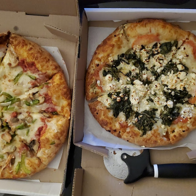 Spinach Tomato Feta Pizza