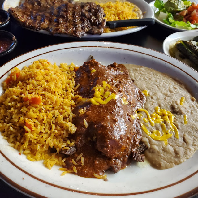 Chile Relleno w Chili Con Carne Sauce