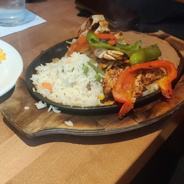 Shrimp and Chicken Fajitas for One