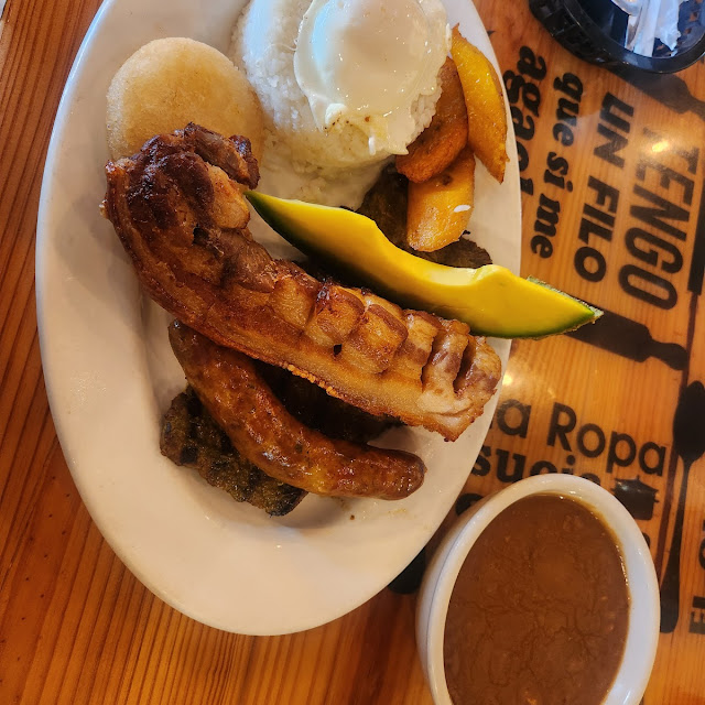 Bandeja Paisa La Hacienda with Morcilla Blood Sausage