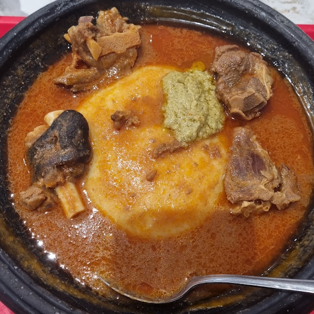 Fufuu and Goat Light Soup w Ground Ginger