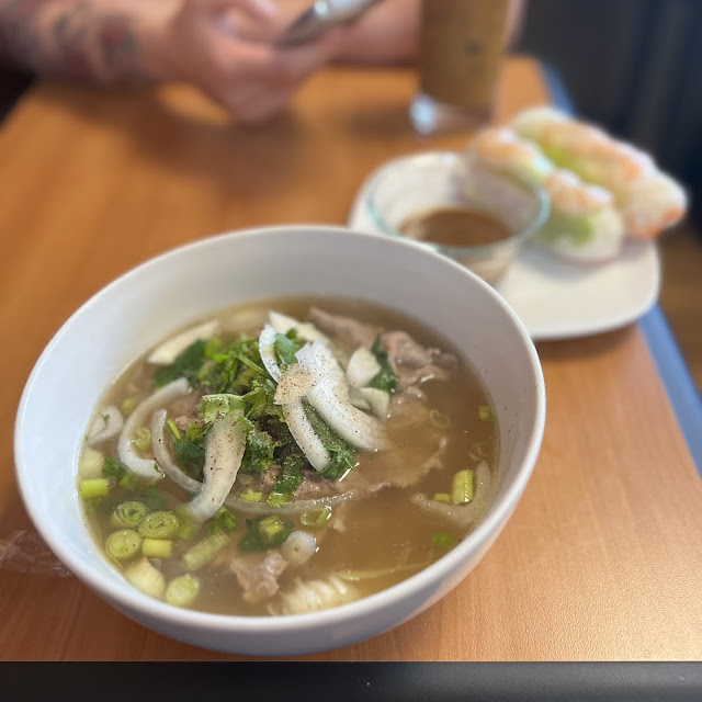Beef Deluxe Pho and Spring Rolls