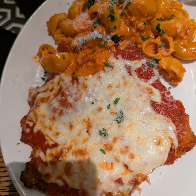 Chicken Parmesan with Pasta Dish