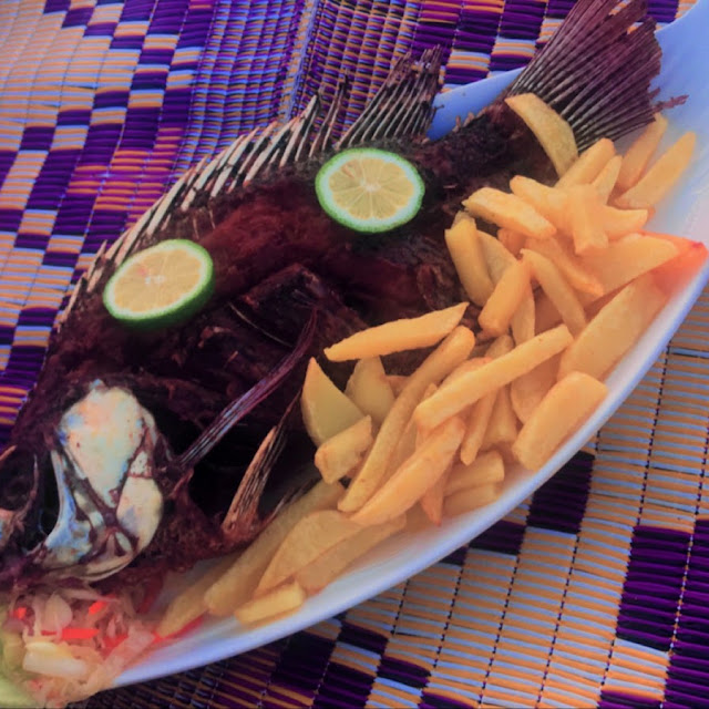 Fried Fish Served with French Fries