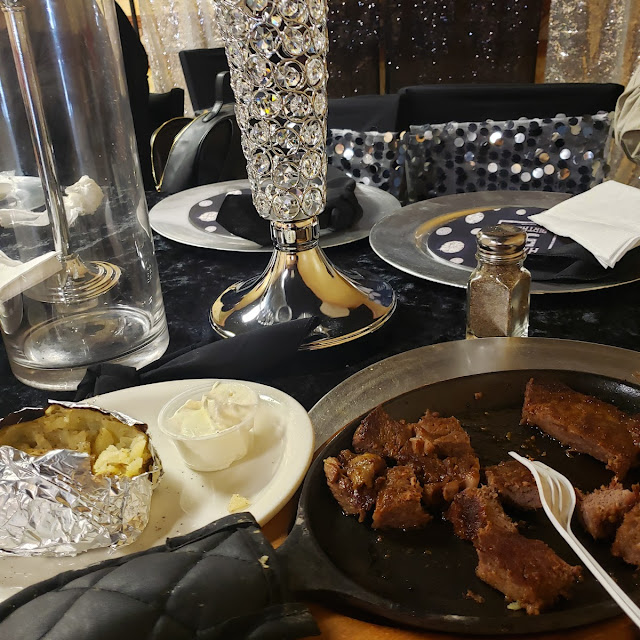 Steak and Baked Potatoes with Sour Cream