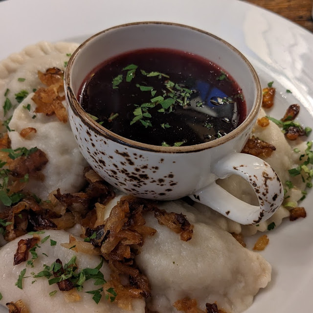 Pierogi and Beetroot Soup