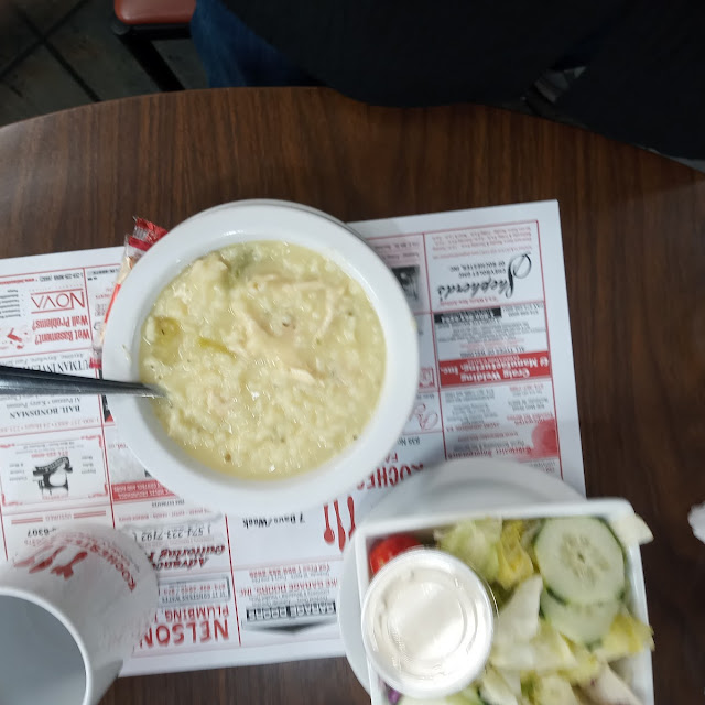 Chicken Rice Soup and Salad