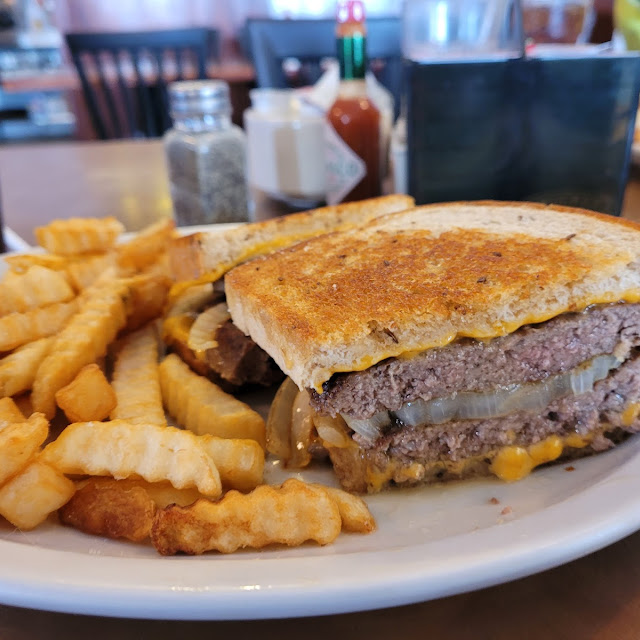 Patty Melt Burger and Fries
