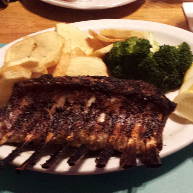 Full Rack of Lamb with Portuguese Fries and Broccoli