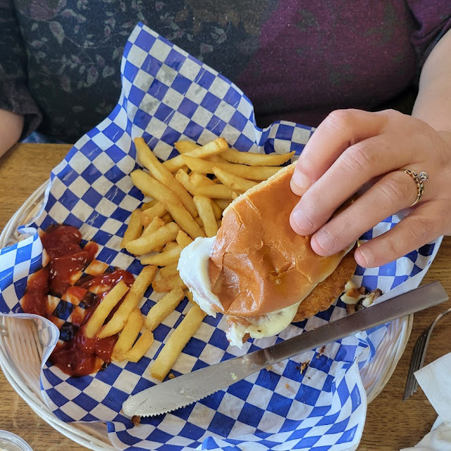 Crispy Chicken Mushroom Swiss Burger