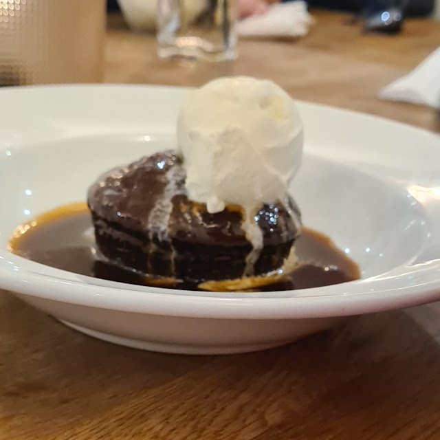 Sticky Toffee Pudding with Toffee Sauce and Vanilla Icecream