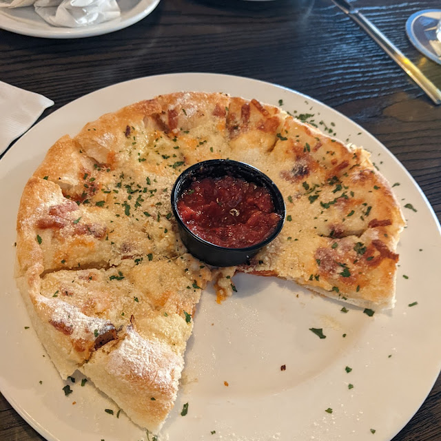 Happy Hour Pizza Bread and Dipping Sauce