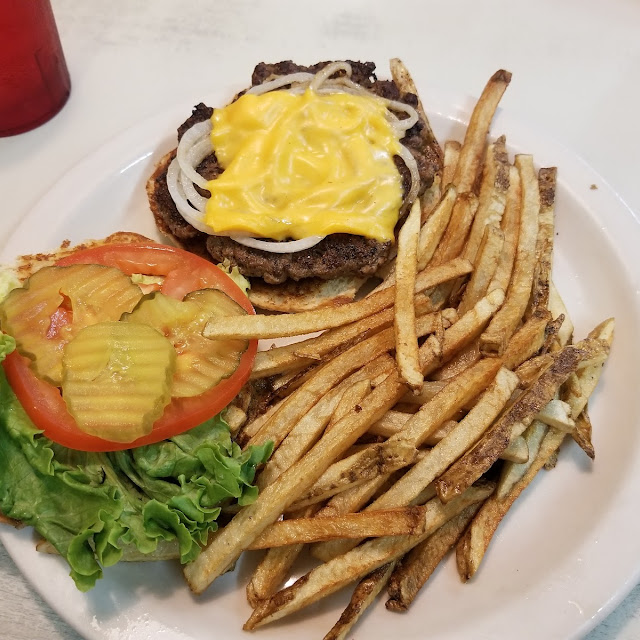 Onion Burger w Cheese & Fries