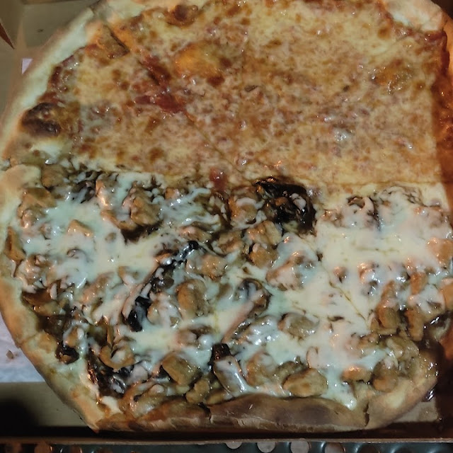 Half and Half Meat & Cheese Pizza