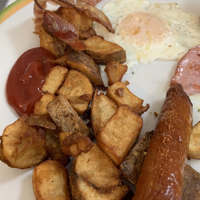 Bacon Sausage and Egg Home Fries