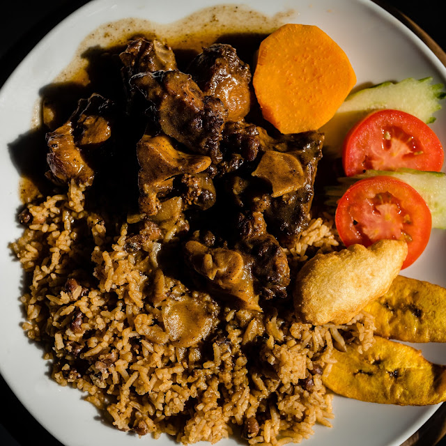 Curry Goat Rice and Peas