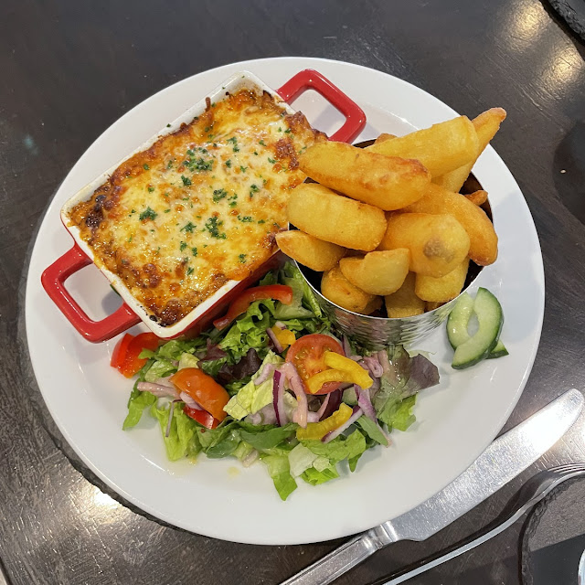 Home-Made Beef Lasagne and Chips