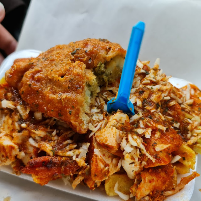 Chicken and Chips with Samosa