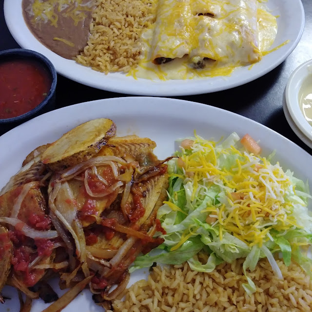 Tilapia Fillets and Beef Enchiladas