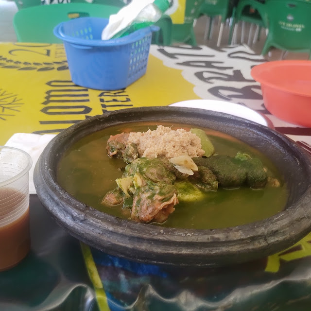 Fufu with Dry Fish Topped with Ginger and Abunuabunu Soup