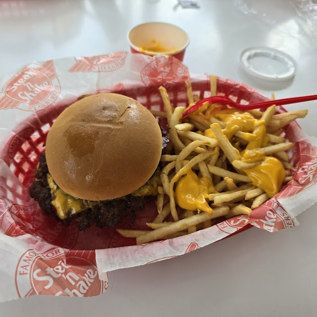 Double Bacon Cheeseburger with Cheese Fries