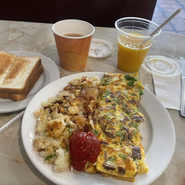 Feta Omelette with Orange Juice