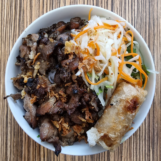 Grilled Pork with a Spring Roll