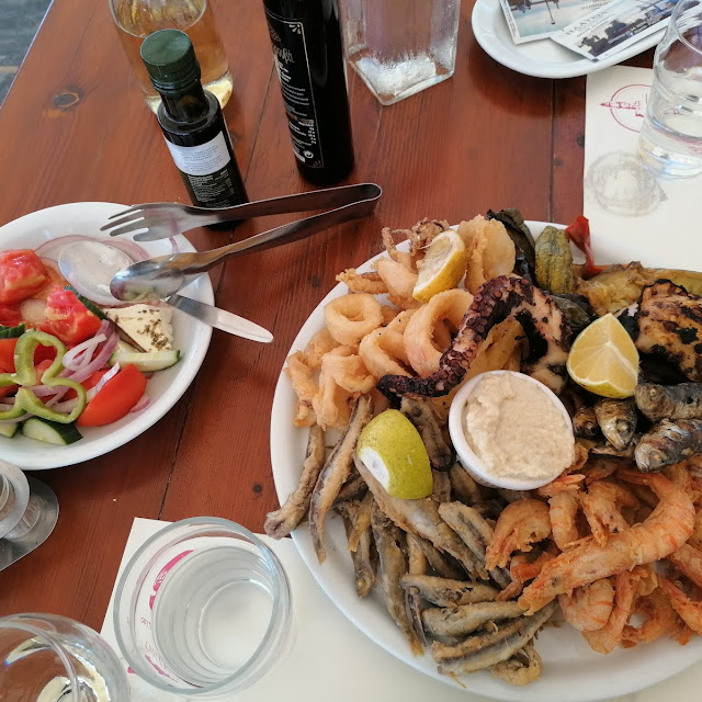 Mixed Seafood and Greek Salat