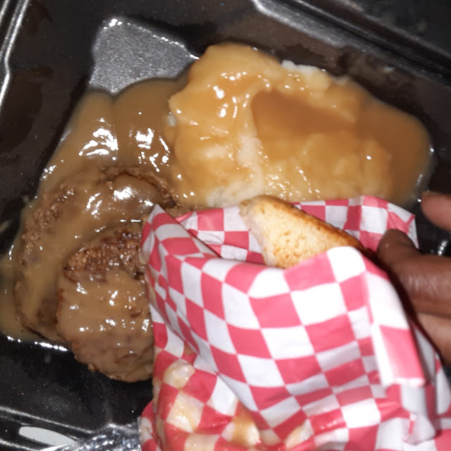 Hambuger Steak and Mashed Potatos w Extra Patty