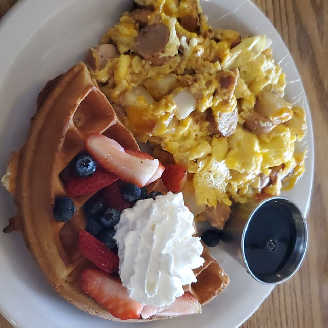 Waffle and Scrambled Eggs