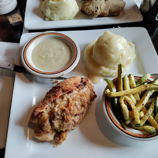 Stuffed Chicken Breast Mashed Potatoes and Zucchini Sticks
