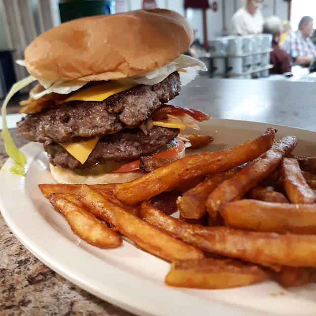Double Cheeseburger and Seasoned Fries