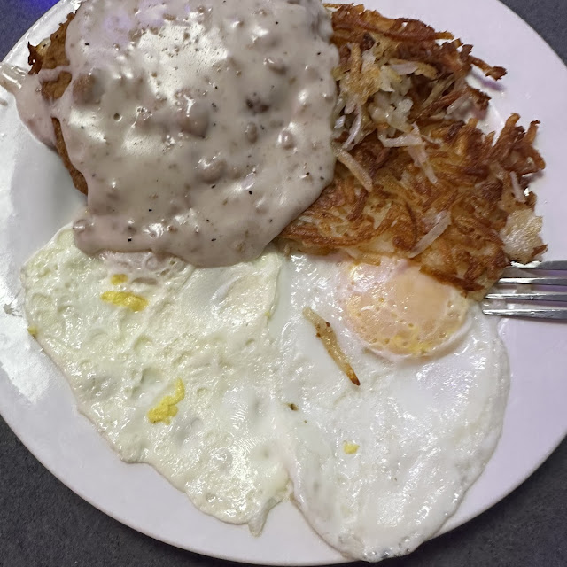 Country Fried Steak and Eggs with Hash Browns