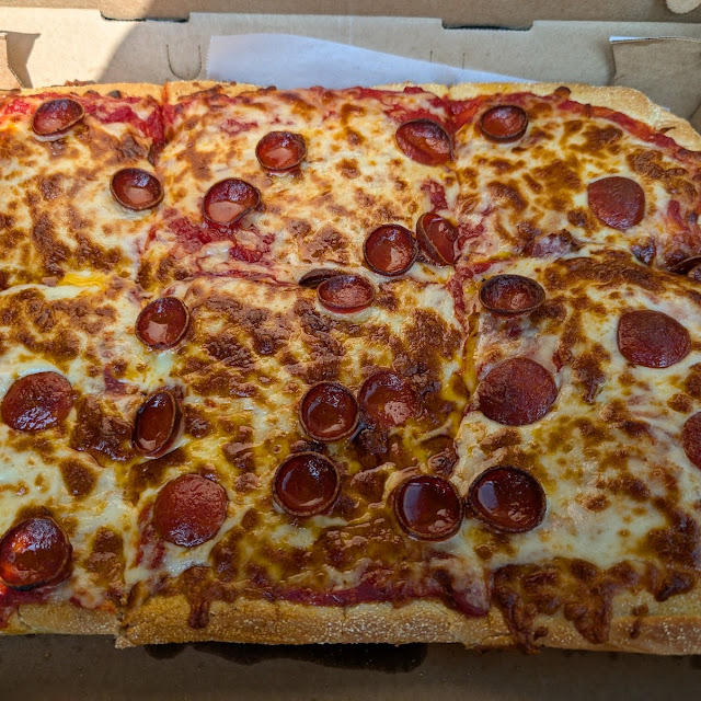 Pepperoni Sicilian Pizza Half Sweet Half Regular Sauce