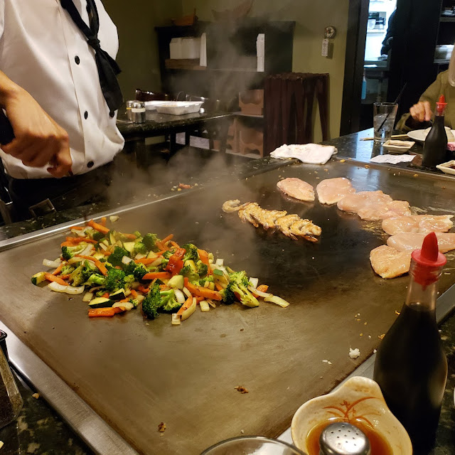 Grilled Vegetables Shrimp and Chicken
