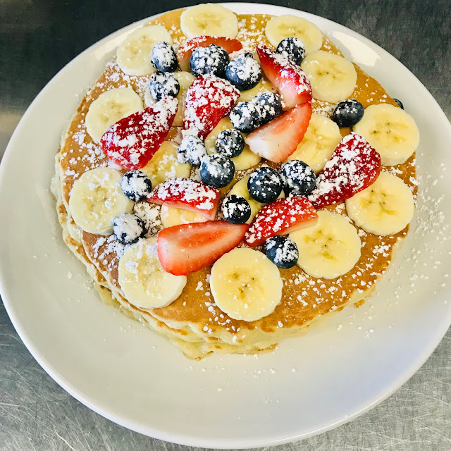 Short Stack Fruit Pancakes 2 Nutella Banana Strawberry Blueberries