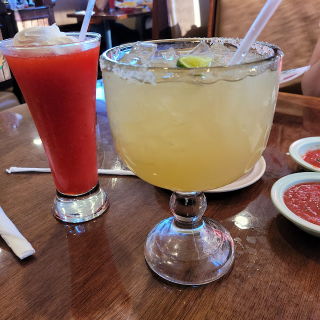 Virgin Strawberry Daiquiri and a Margarita