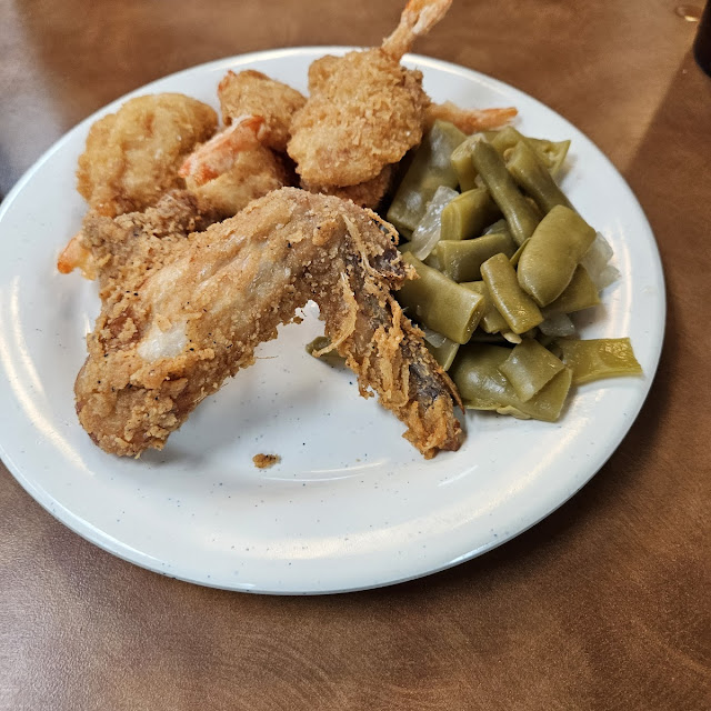 Fried Chicken Fried Shrimp & Italian Green Beans